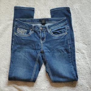 Earl jeans size 1 juniors skinny bling blue